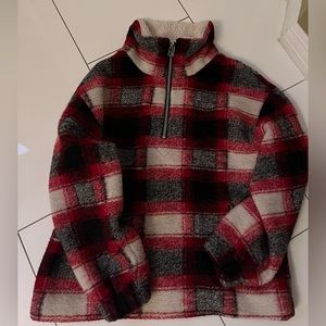 Plaid Fuzzy Pullover